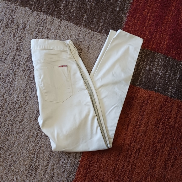 Hudson Luna Super Skinny Cream Cropped Jeans 26 - Picture 5 of 7